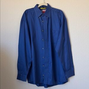 Wrangler George Strait Cowboy Cut Blue Shirt Mens XL Western Workwear